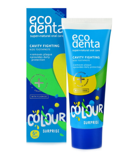 Зубная паста Ecodenta Cavity Fighting Colour Surprise детская, 75 мл