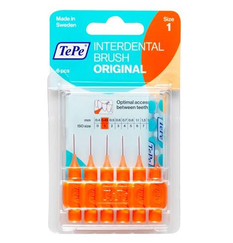 Набор ершиков для зубов TePe Original №1 (0.45 мм), оранжевый