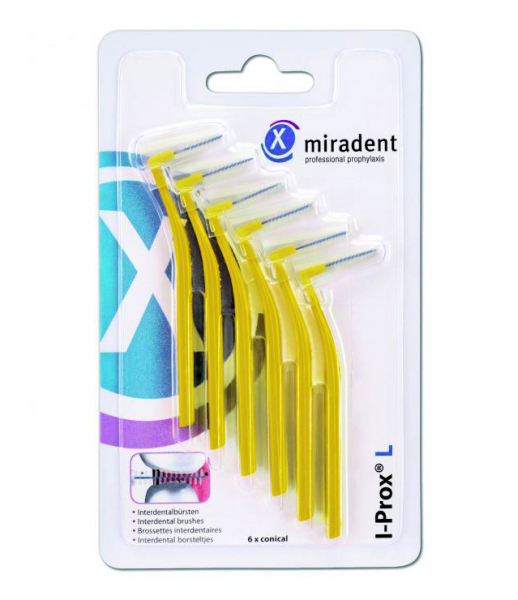 Ершики для межзубных промежутков Miradent I-Prox L 0.5 / 2 мм, желтые