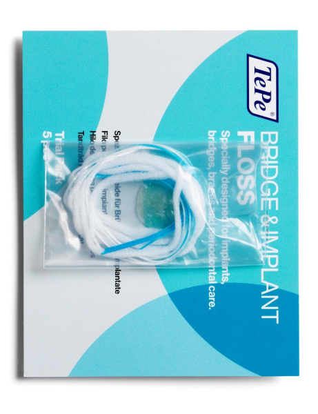 Зубная нить TePe Bridge and Implant Floss, 5 шт