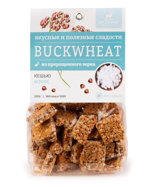 Полезные сладости Buckwheat с кешью и кокосом
