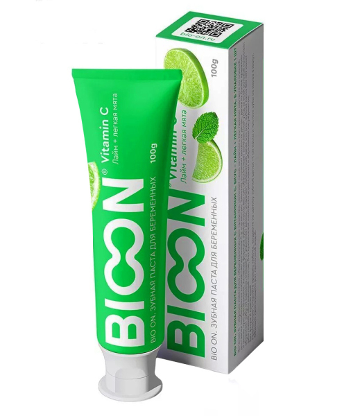 Зубная паста для беременных Bioon лайм + легкая мята, 100 гр.