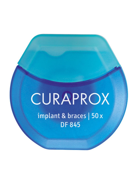 Нить Curaprox DF 845 межзубная нейлоновая для очистки мостов, имплантов и ортодонтических конструкций, 50 шт