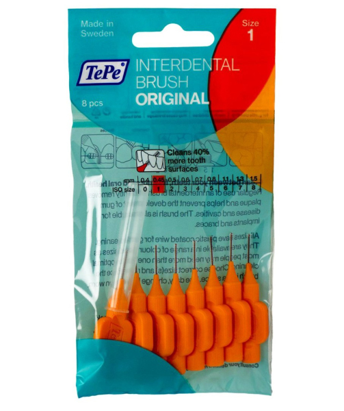 Зубные ершики TePe ORIGINAL №1 (0.45 мм), 8 шт