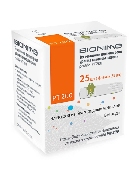 Тест-полоски Bionime-Prolife PT200, 25 шт