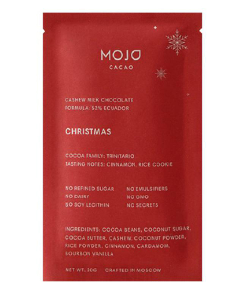 Молочный шоколад Christmas с корицей и кардамоном Mojo Cacao 52%