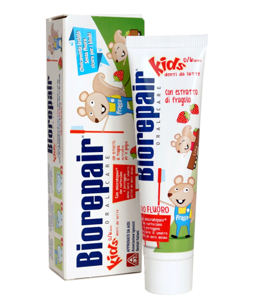 Зубная паста Biorepair Kids Strawberry 0-6 лет клубника, 50 мл