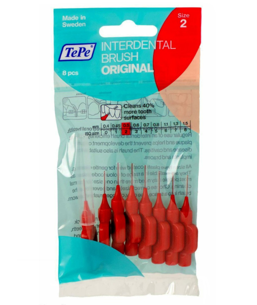Зубные ершики TePe ORIGINAL №2 (0.5 мм), 8 шт