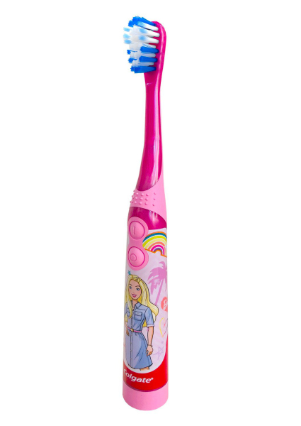 Детская зубная щетка "Colgate Супермягкие щетинки", питаемая от батарей, супермягкая, розовая