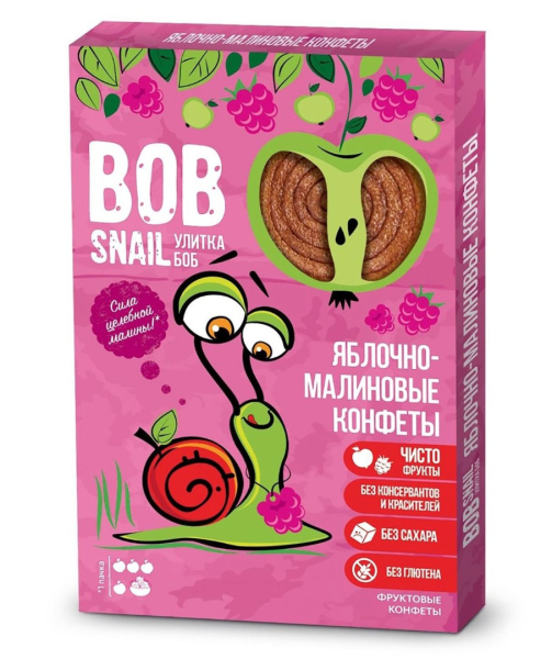 Фруктово-ягодный ролл "Яблочно-малиновый" Bob Snail, 60 г