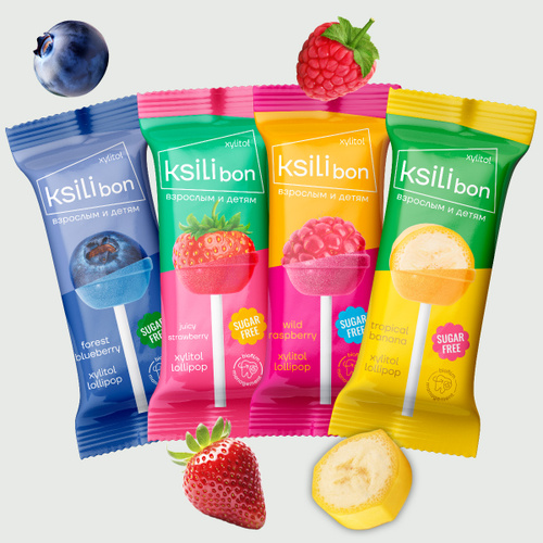 Леденец на палочке Ksilibon Lollipop Голубика