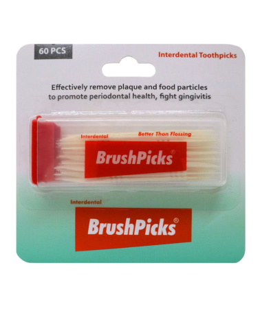 Пластиковые зубочистки BrushPicks, 60 шт