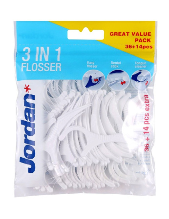 Зубная нить-зубочистка Jordan 3-in-1 Flosser 36 шт