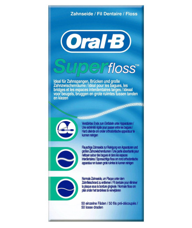Зубная нить Oral-B Super Floss®, 50 нитей