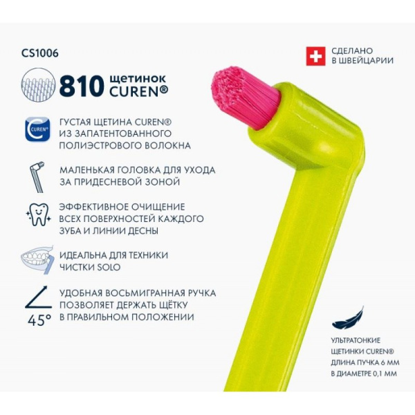 Монопучковая зубная щетка Curaprox CS 1006