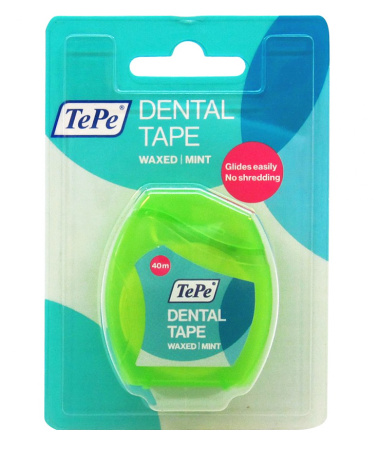 Зубная нить TePe Dental Tape, вощеная, 40 м