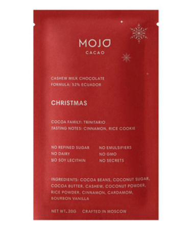 Молочный шоколад Christmas с корицей и кардамоном Mojo Cacao 52%