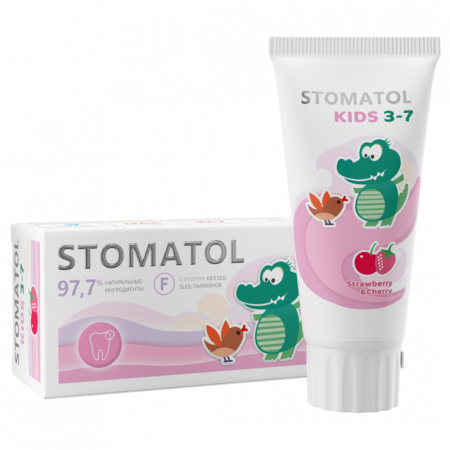 Зубная паста Stomatol Strawberry & cherry детская 50гр