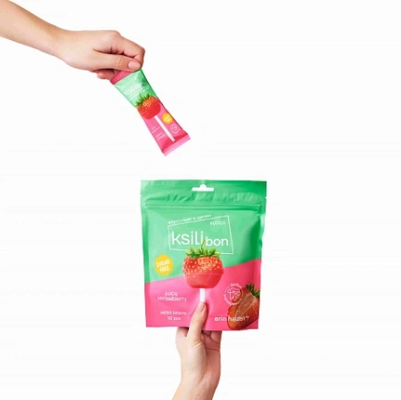 Леденец на палочке Ksilibon Lollipop Клубника, 10 шт.